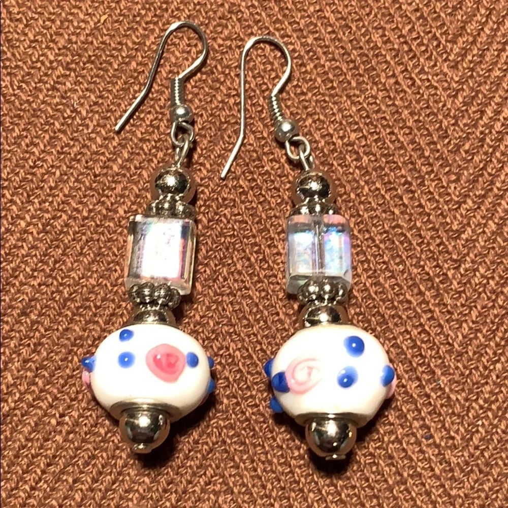 Murano glass beautiful dangling earrings - Picture 2 of 9